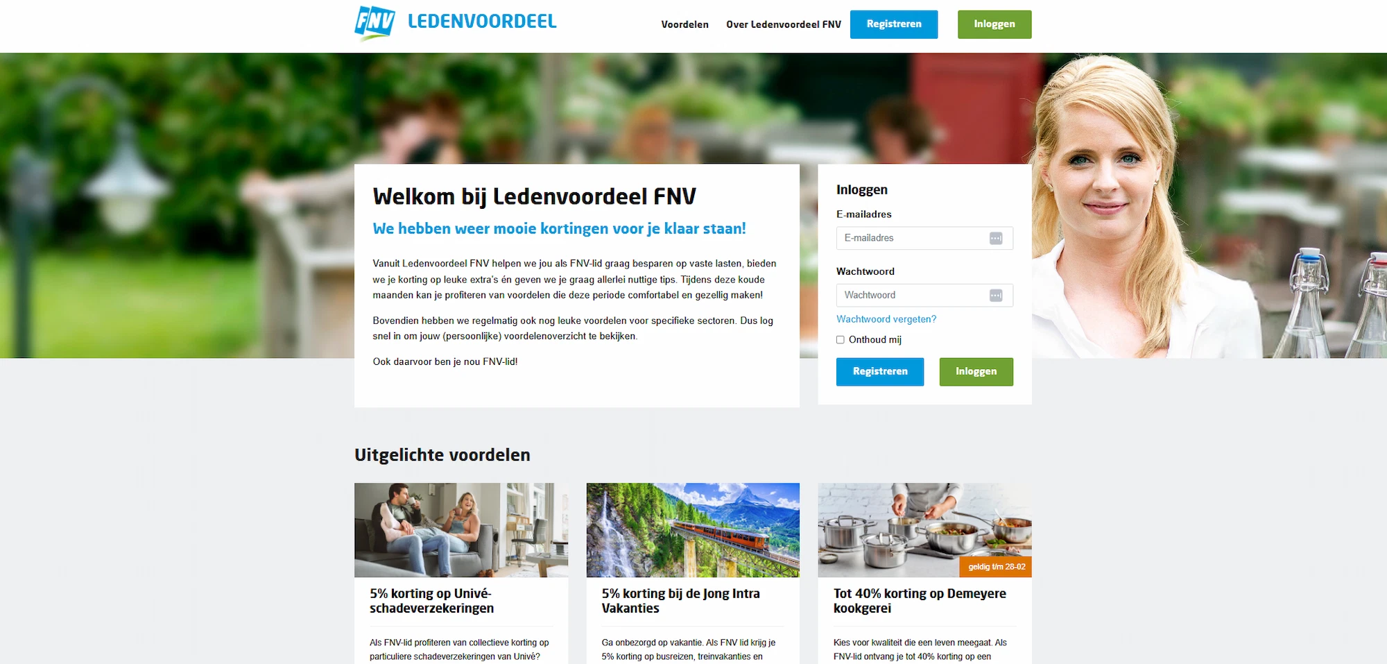 Ledenvoordeel FNV pagina