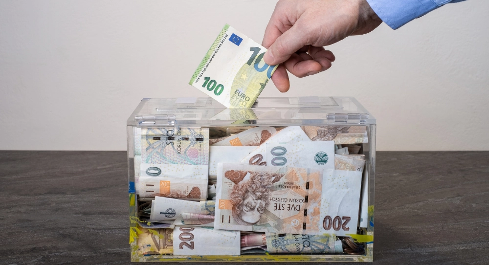 Spaarpot met geld