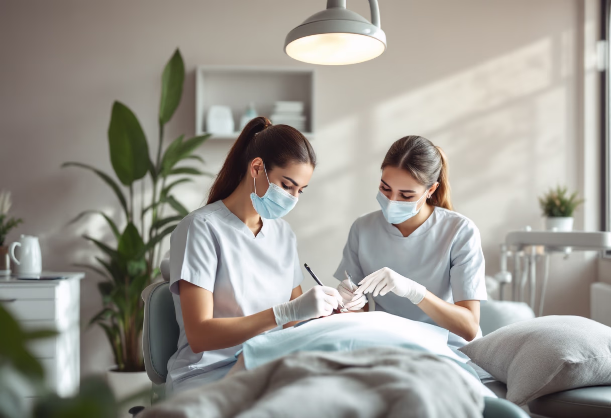 image of a dental treatment in progress