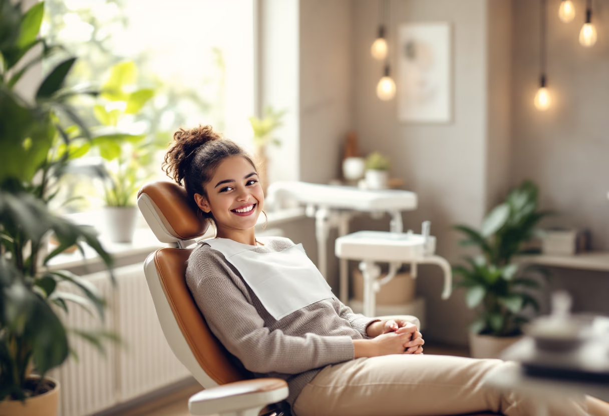 image of a smiling patient in a dental chair