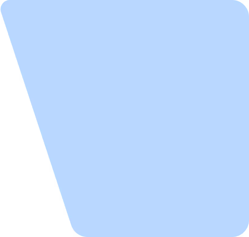 Light blue irregular quadrilateral shape with rounded corners on a transparent background.