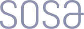 Text logo displaying the word 'sosa' in lowercase letters with a modern, rounded sans-serif font in gray color.