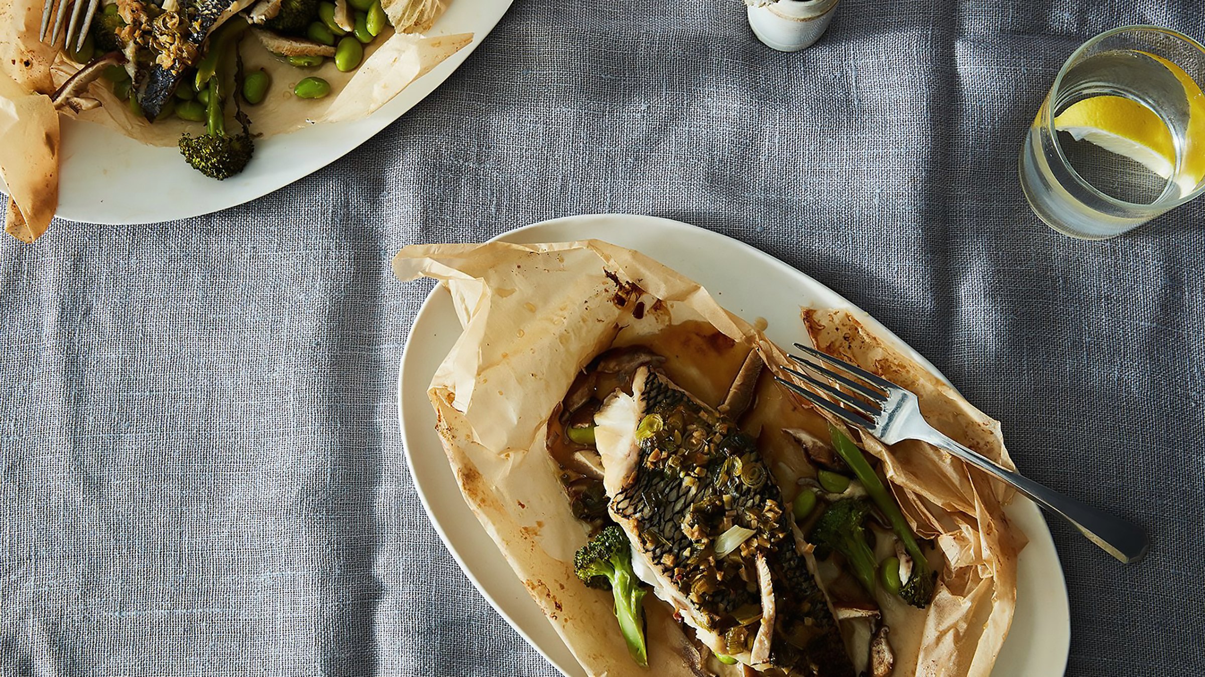 Black sea bass en papillote