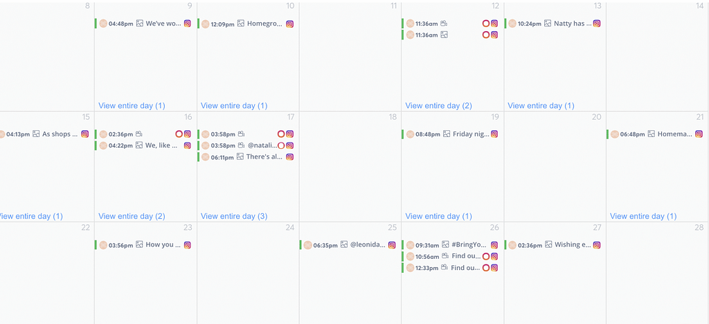 social media schedule