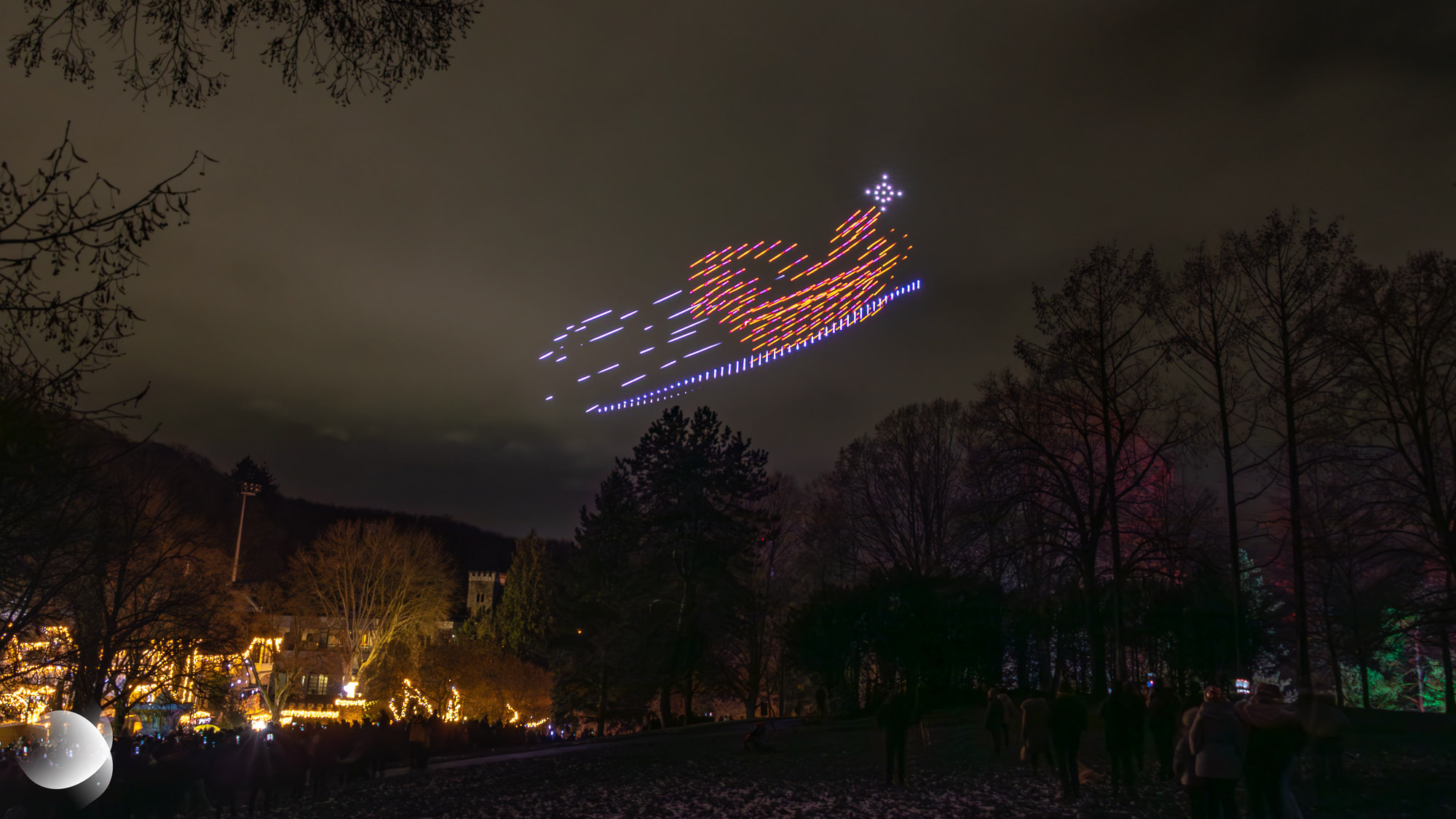 Spectacle de drone dans le ciel de Forbach au parc du Schlossberg 