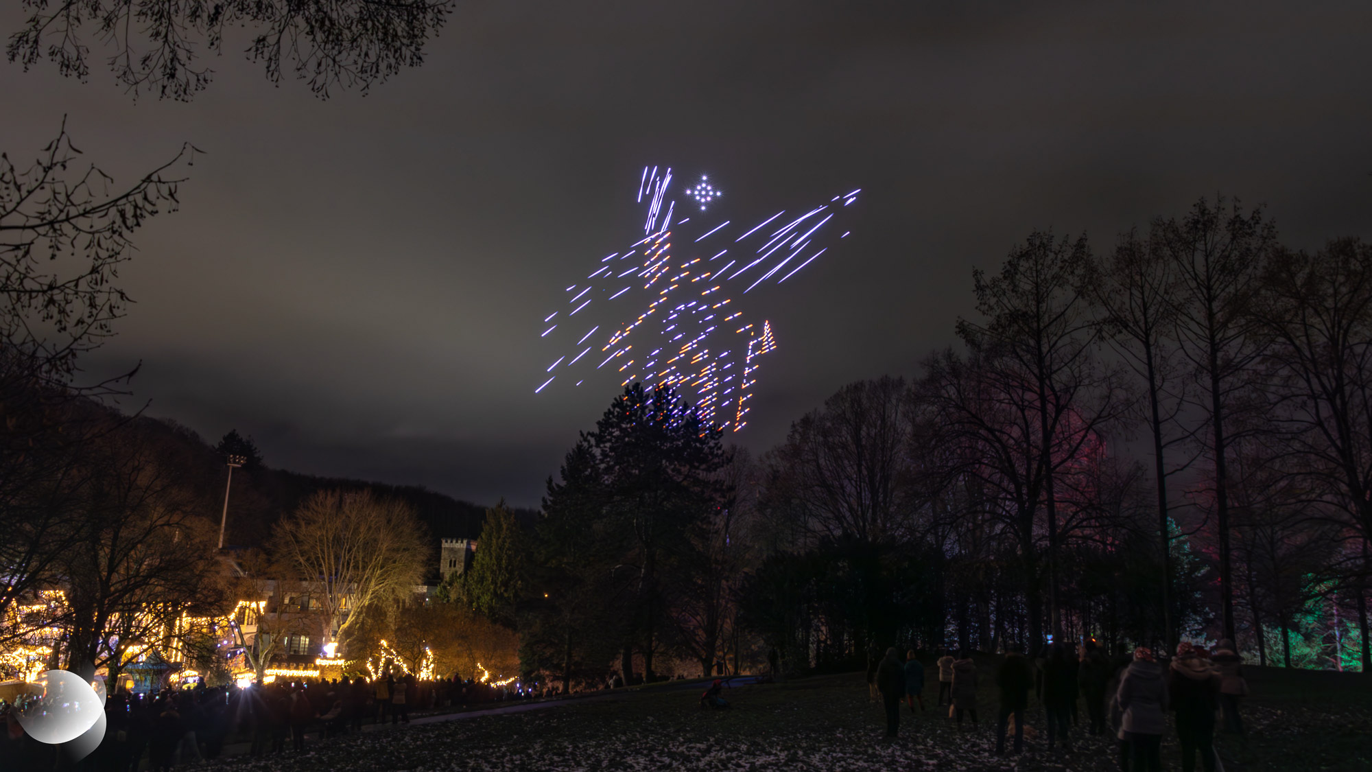Spectacle de drone dans le ciel de Forbach au parc du Schlossberg 