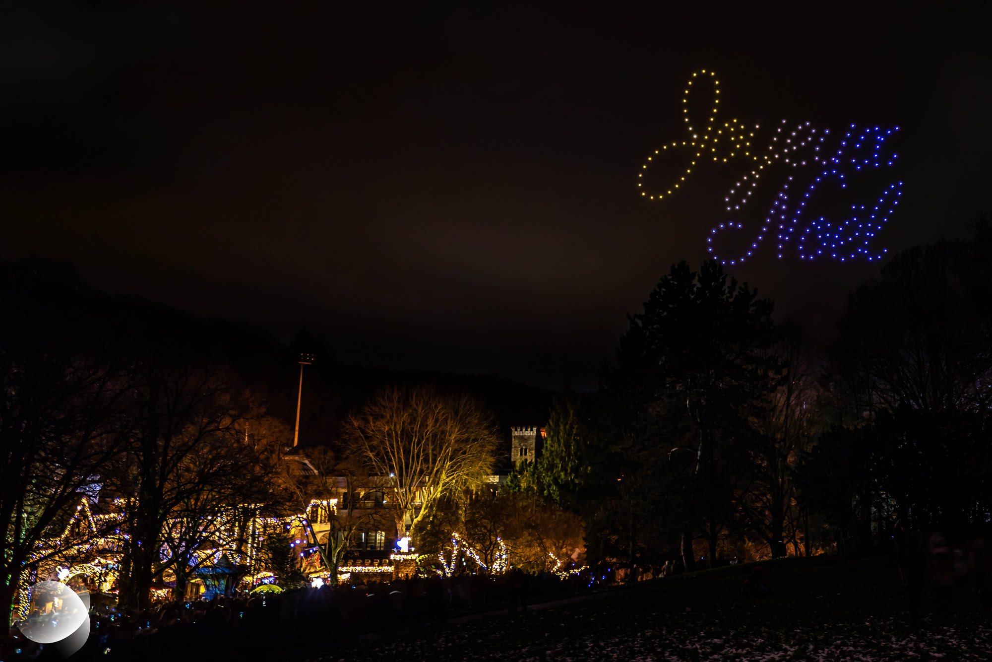 Spectacle de drone dans le ciel de Forbach au parc du Schlossberg 