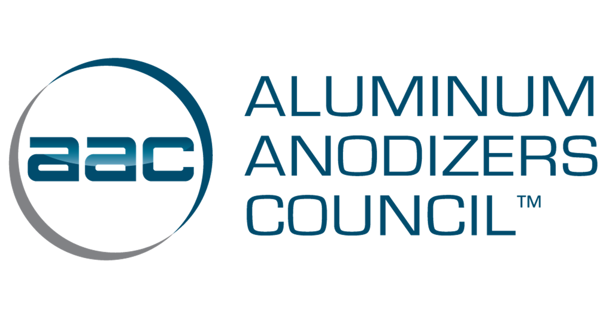 Logo of Aluminum Anodizers Council with stylized 'aac' inside a circular design.
