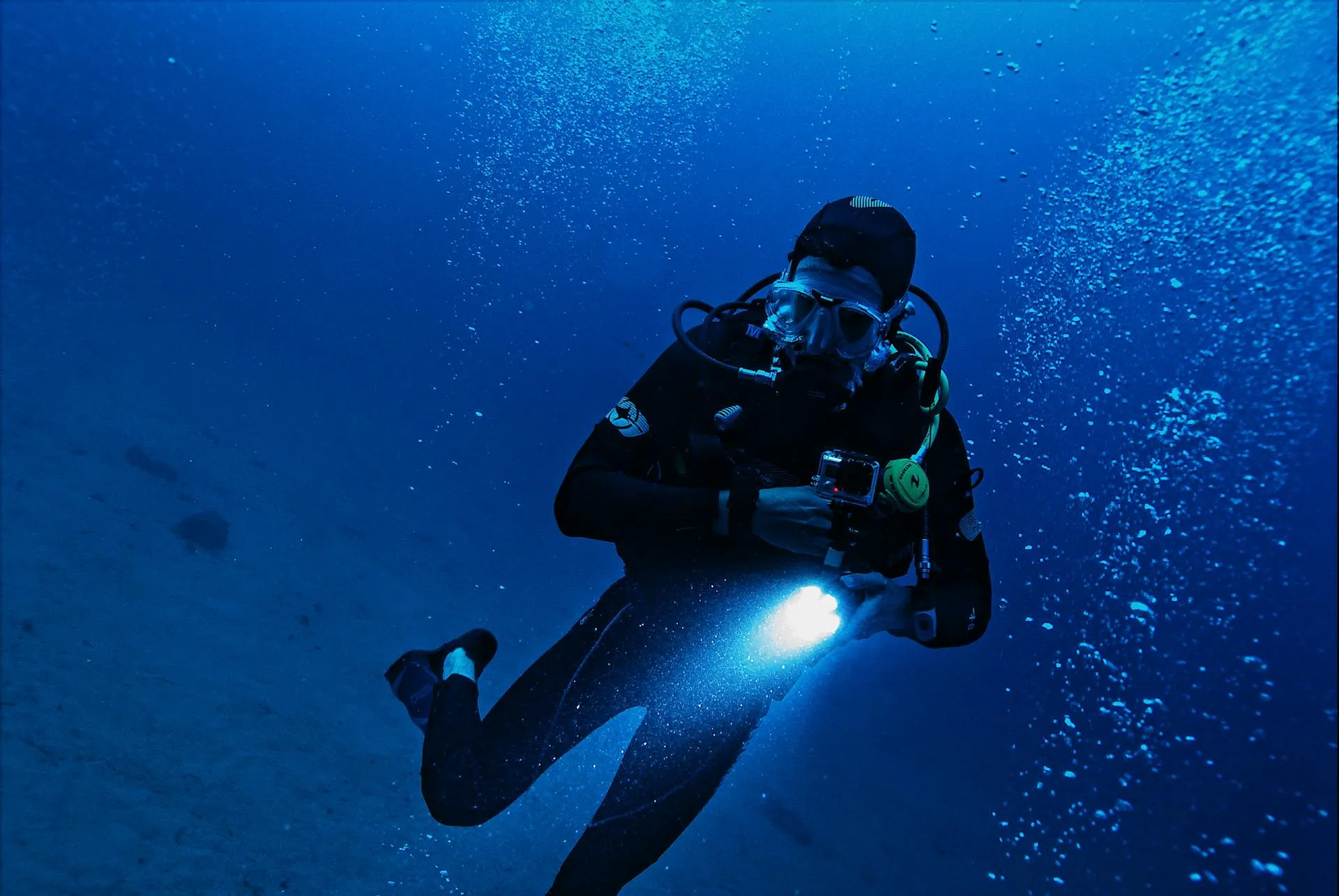 man underwater