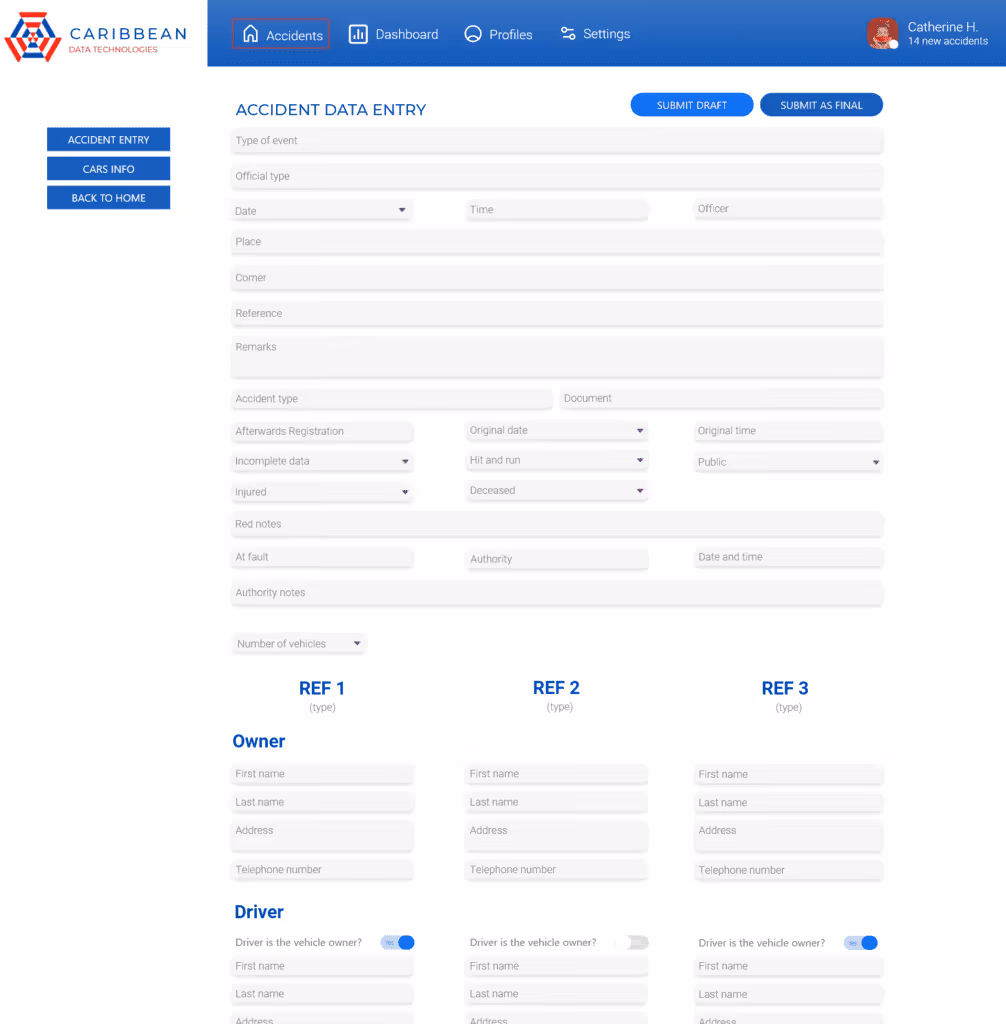 Accident form screenshot