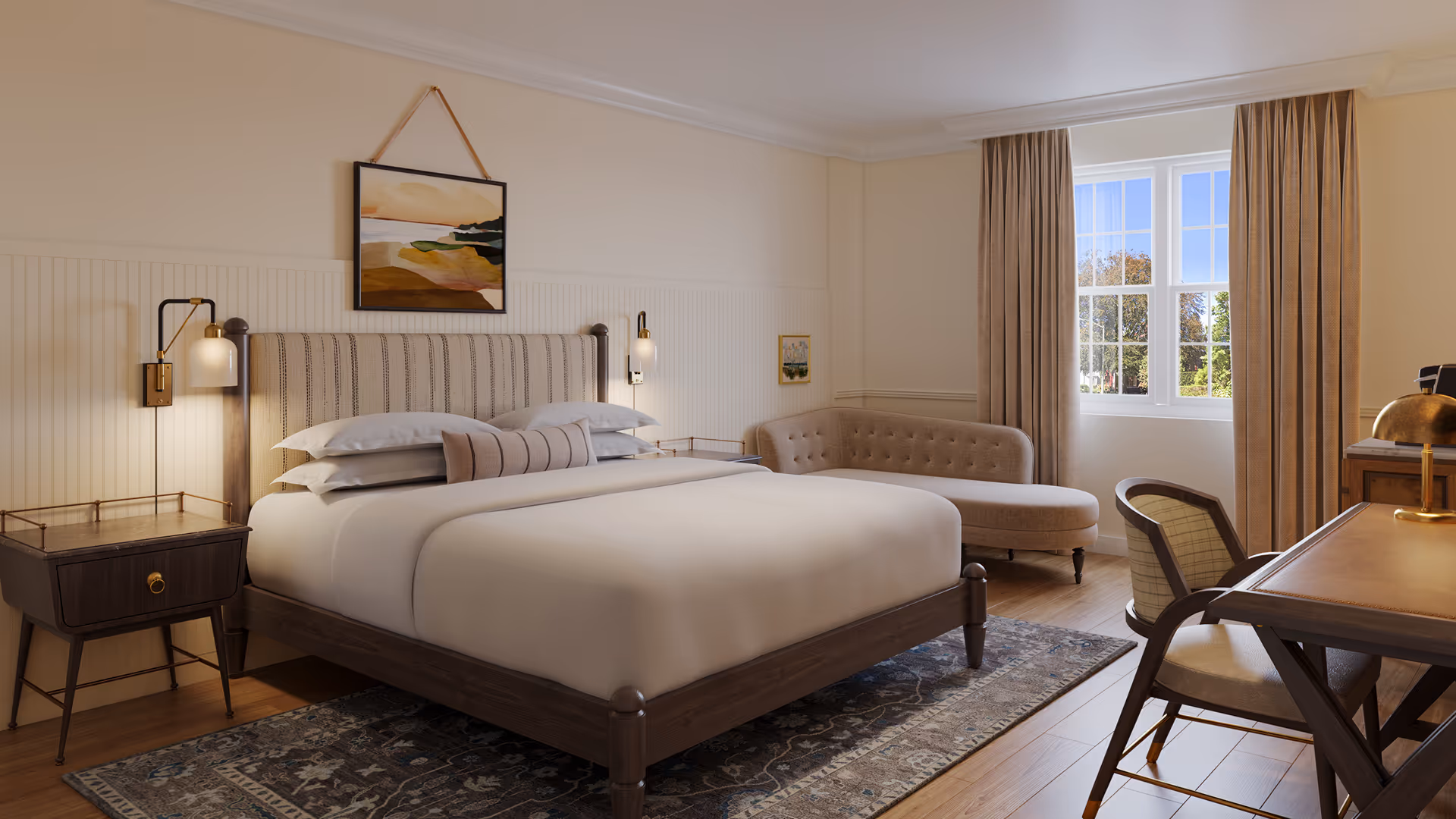 Rendering of a renovated & updated suite at Hotel Viking