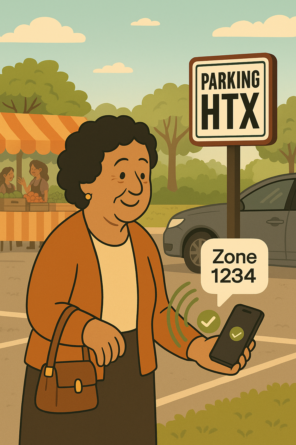 Text message parking payment