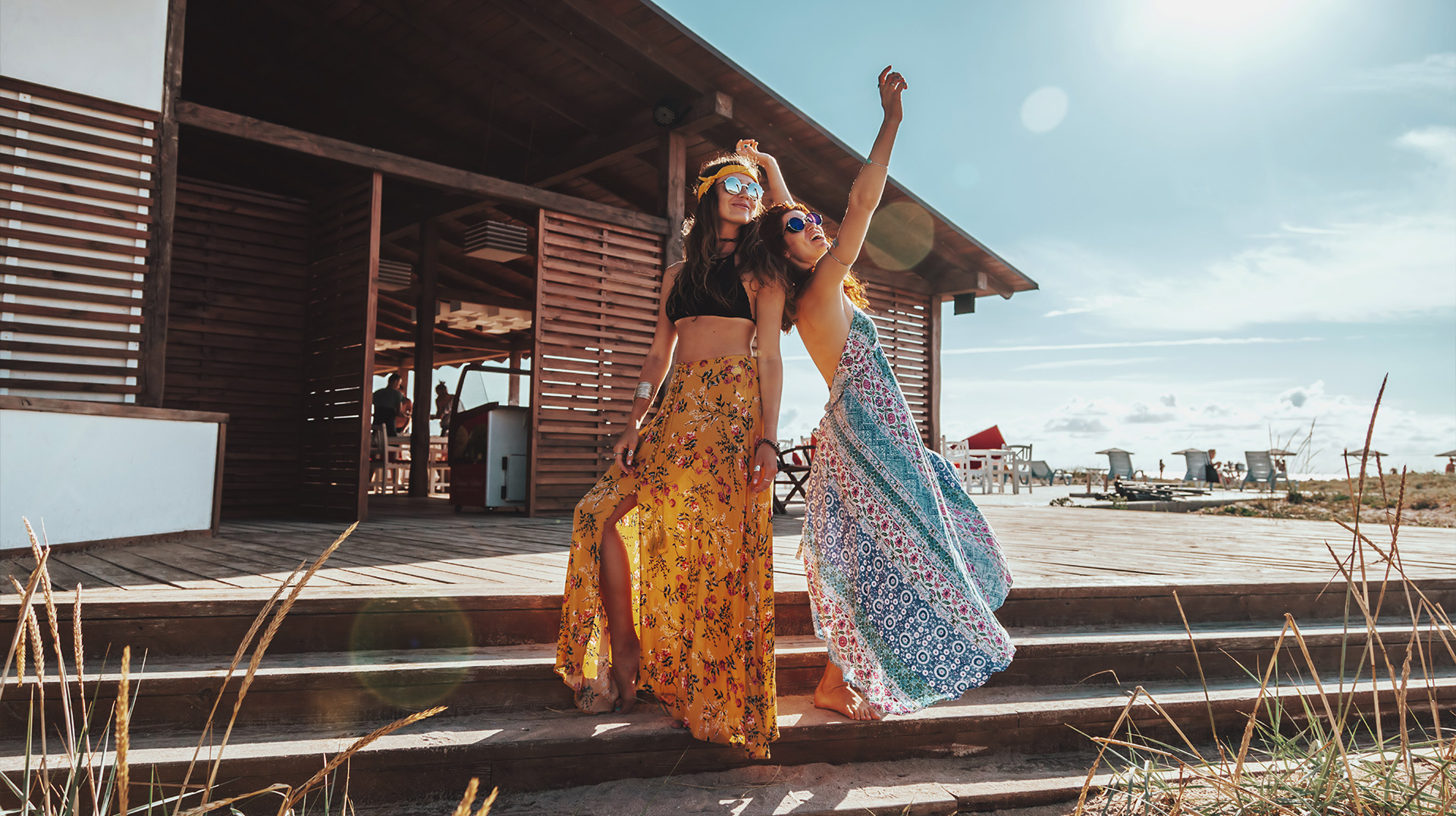 Two friends taking a selfie.