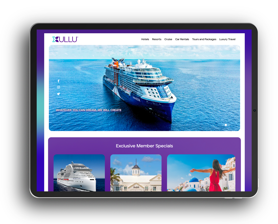 A mock up for what the portal for Xullu's platform.