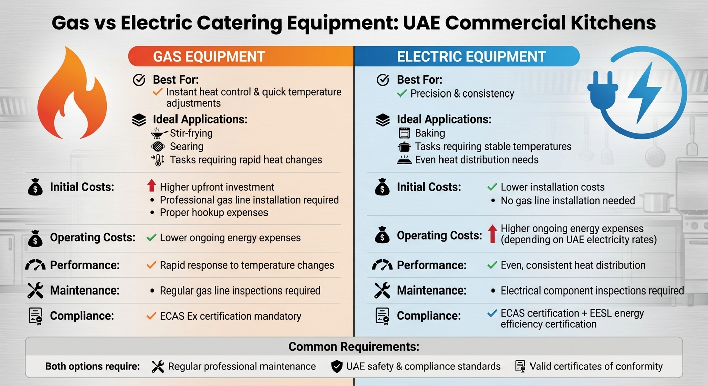 Gas vs Electric Commercial Kitchen Equipment Comparison UAE
