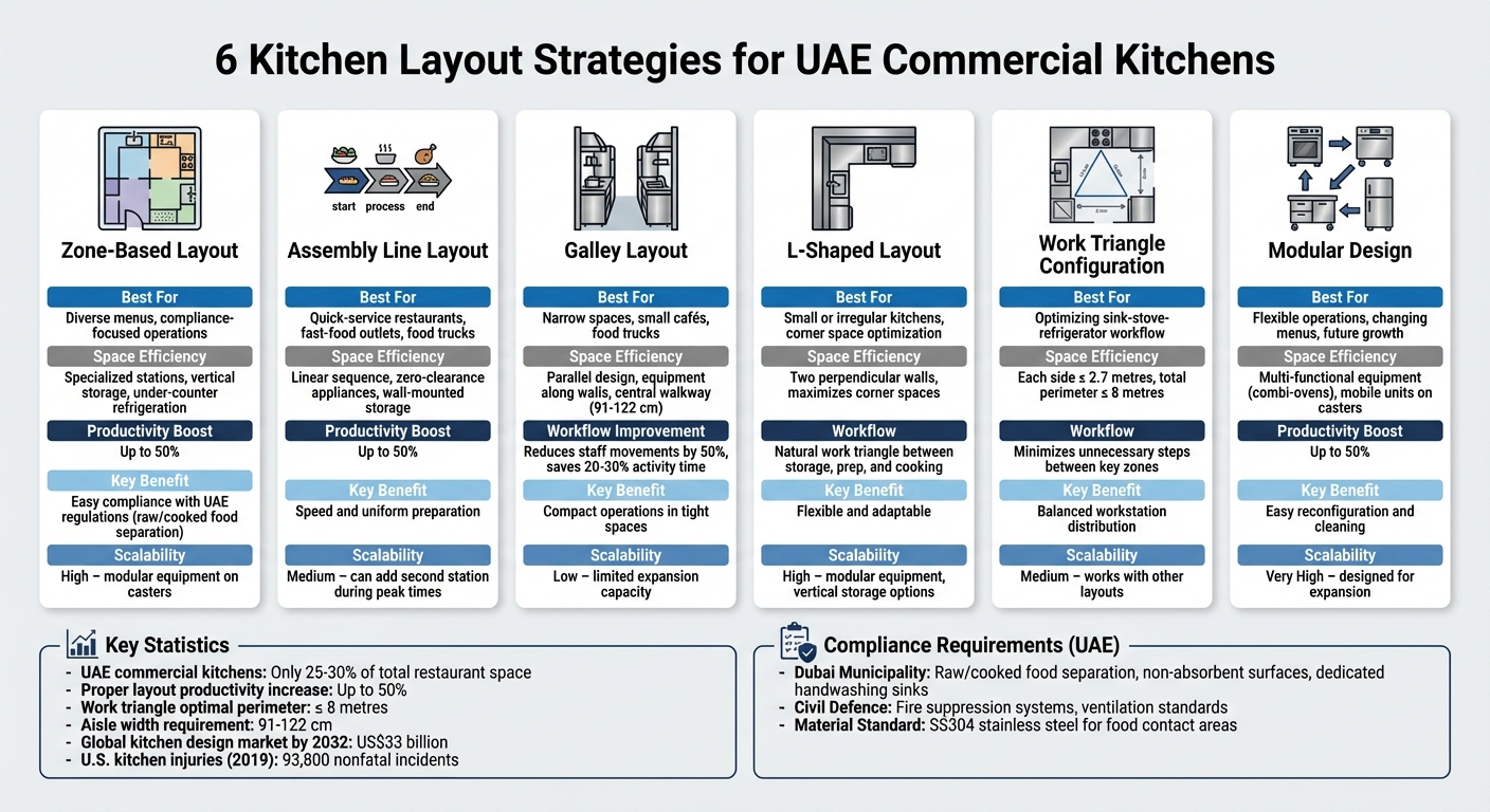 6 Commercial Kitchen Layout Strategies for UAE Restaurants Comparison