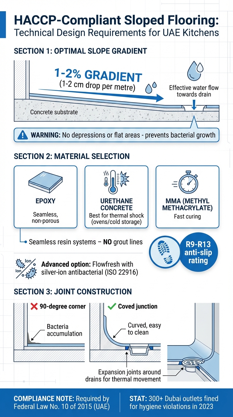 HACCP Sloped Flooring Design Requirements for UAE Commercial Kitchens