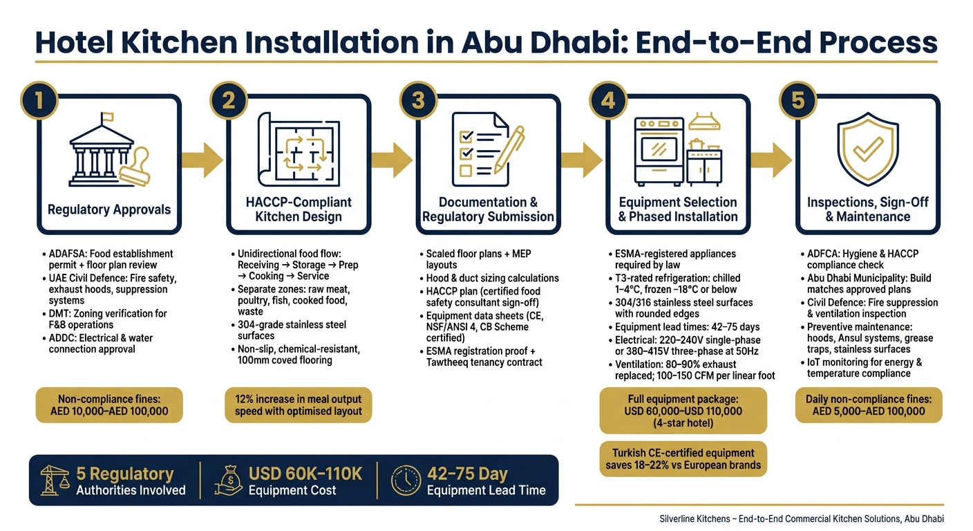 Hotel Kitchen Installation Process in Abu Dhabi: From Approval to Operation