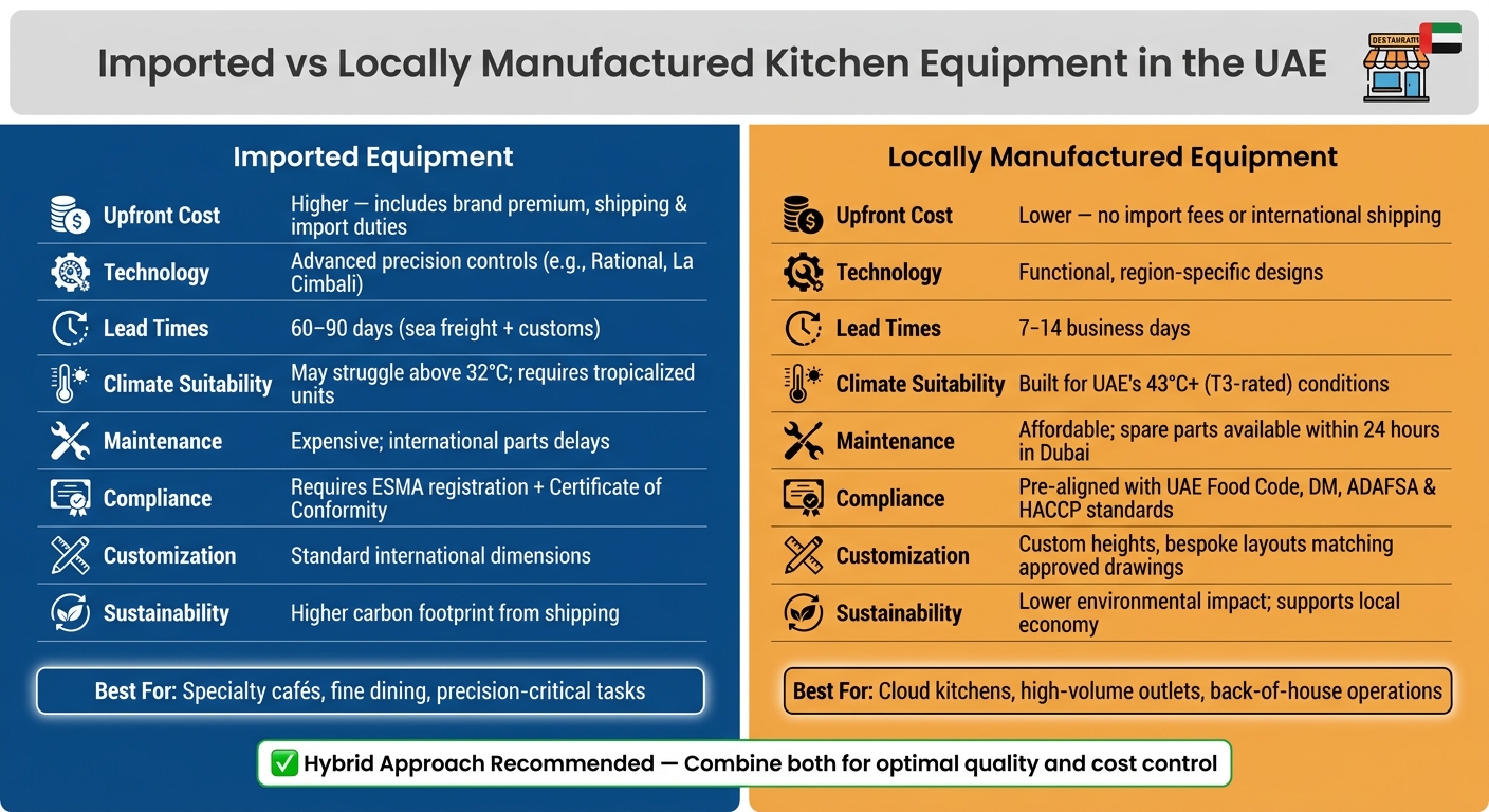 Imported vs Local Kitchen Equipment: UAE Restaurant Comparison
