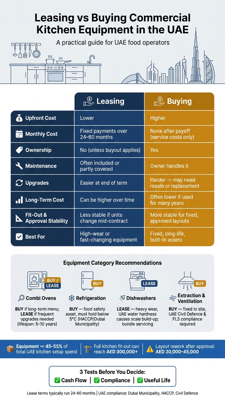 Leasing vs Buying Commercial Kitchen Equipment in the UAE: Full Comparison