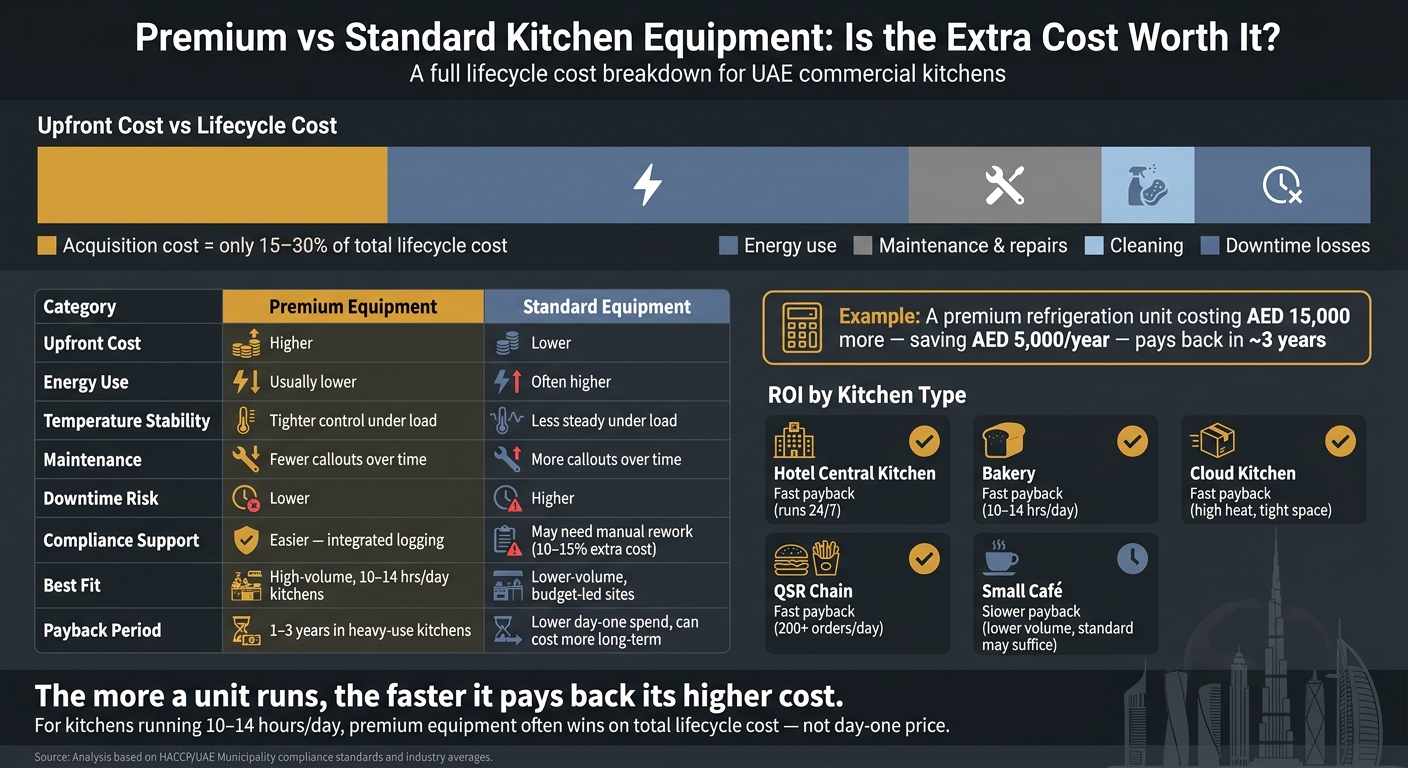 Premium vs Standard Kitchen Equipment: Full Lifecycle Cost Comparison