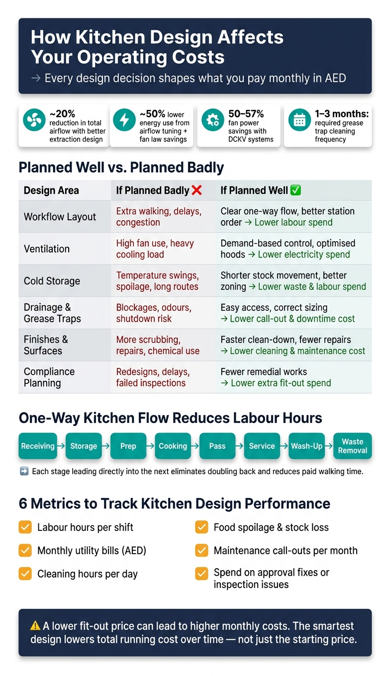 Kitchen Design Choices vs. Operating Costs: UAE Commercial Kitchen Guide