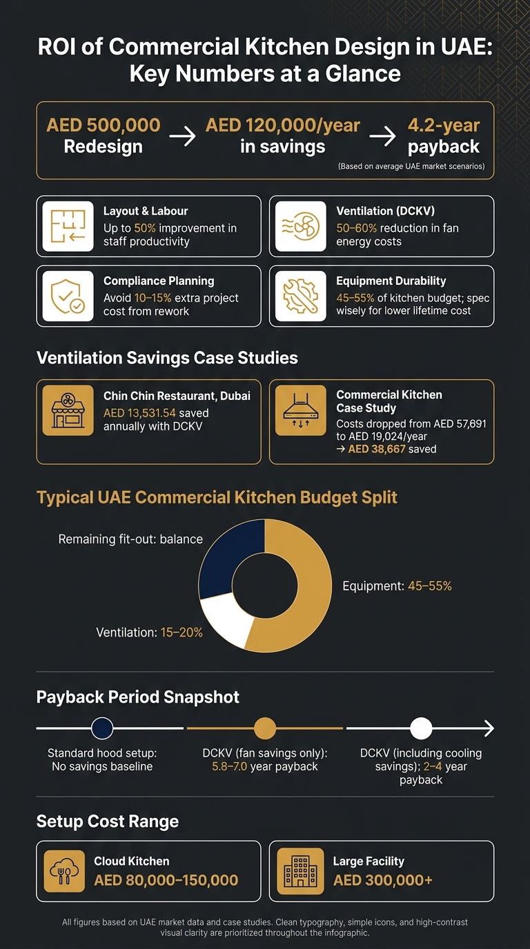 ROI of Commercial Kitchen Design in UAE: Key Numbers at a Glance
