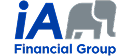 Logo of iA Financial Group featuring blue 'iA' letters and a gray design element.
