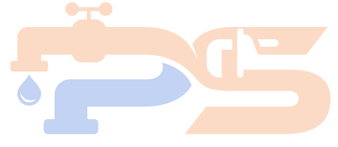 Payne & Sons logo with an orange faucet with a blue water drop and blue pipe forming stylized letters PS.