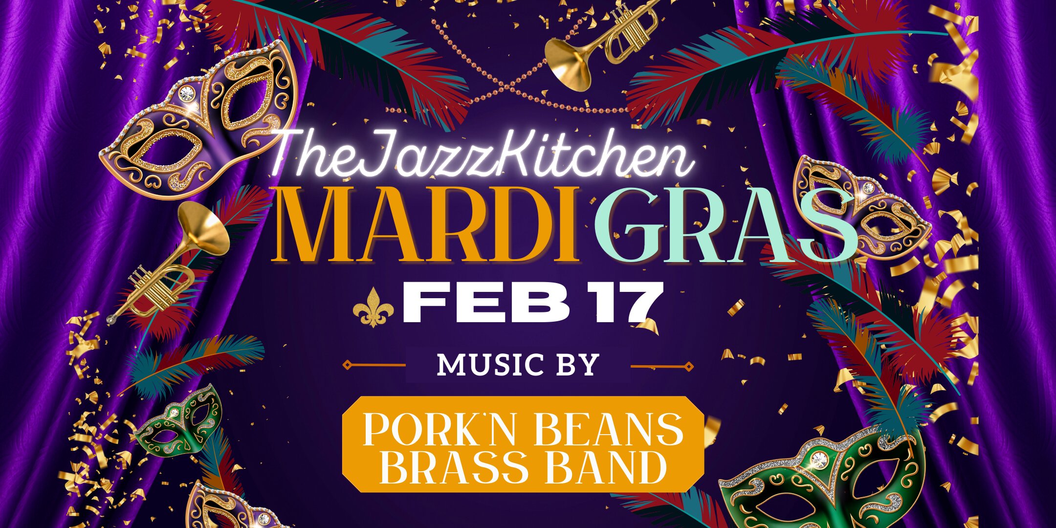 Mardi Gras Party 2026 featuring Pork N Beans Brass Band