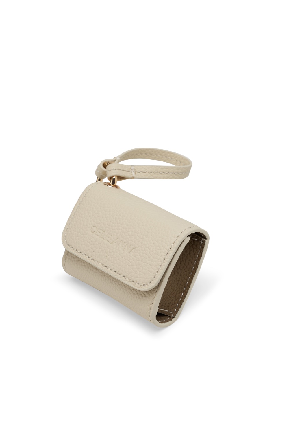 Cream CELE ANNA leather earphone case