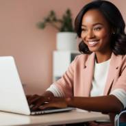 Healthcare professional using a laptop to access ACI’s online training courses and digital learning resources.