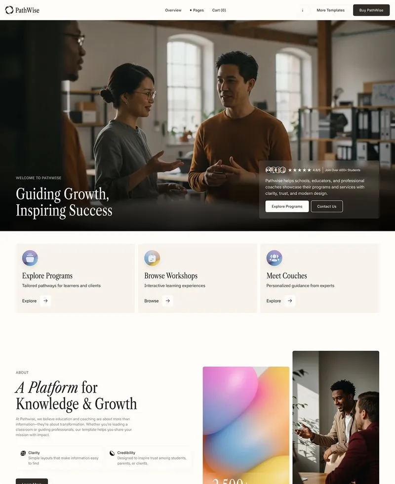 Schools Coaching Webflow template