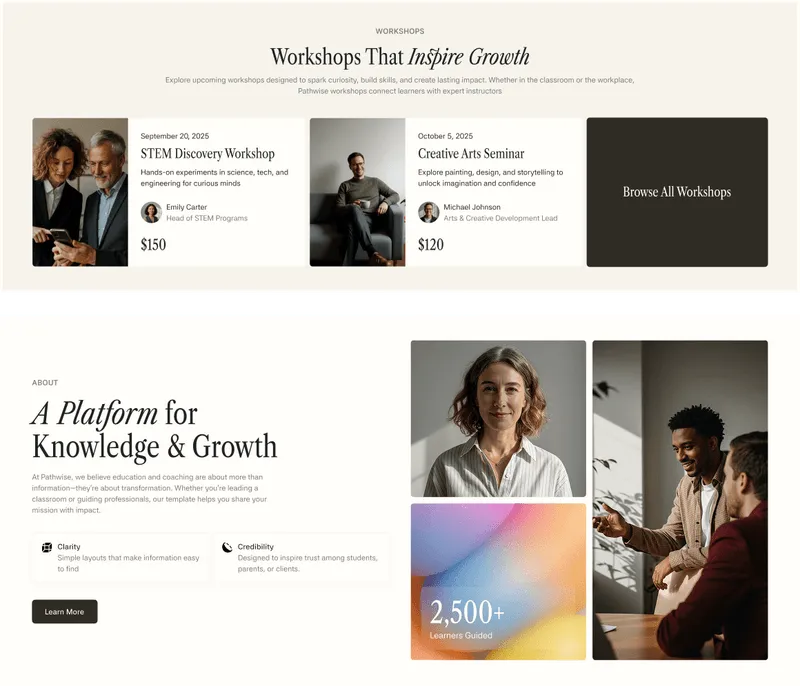 Schools Coaching Webflow template