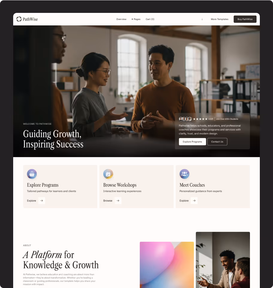 Schools Coaching Webflow template