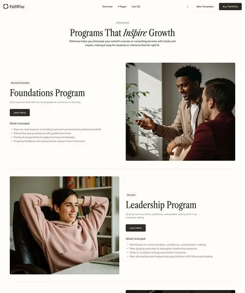 Schools Coaching Webflow template