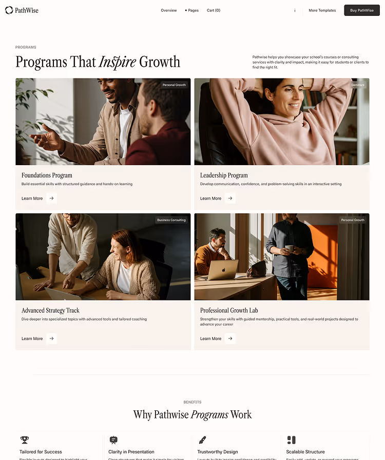 Schools Coaching Webflow template