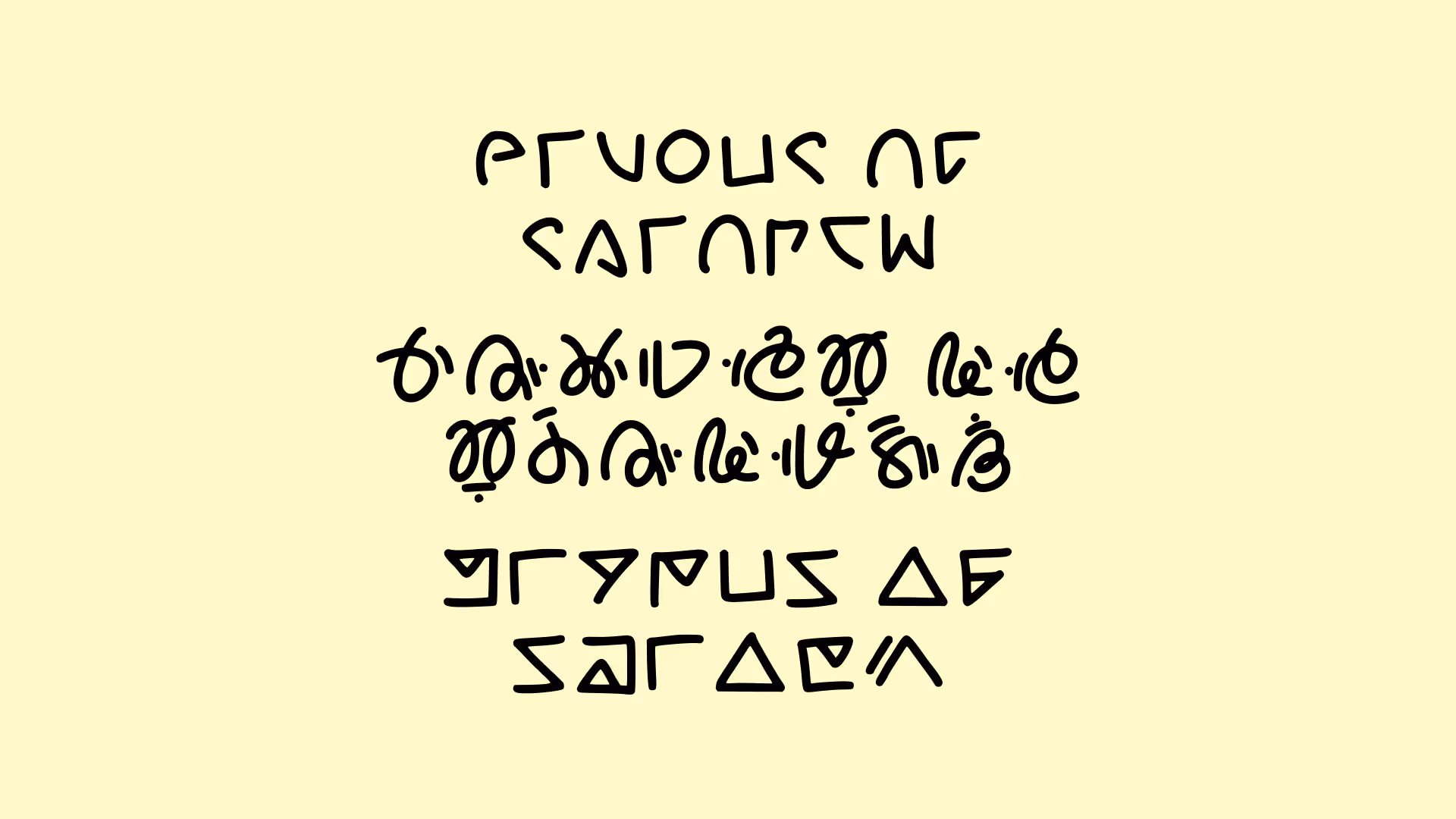 Glyphs of Salorem written in Rasai and Cardinian.