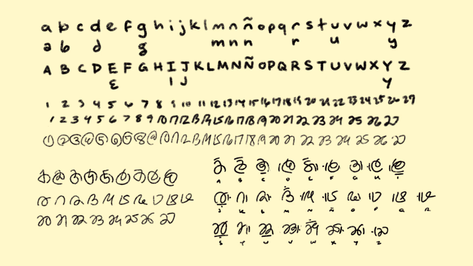 Glyph development for Cardinian.