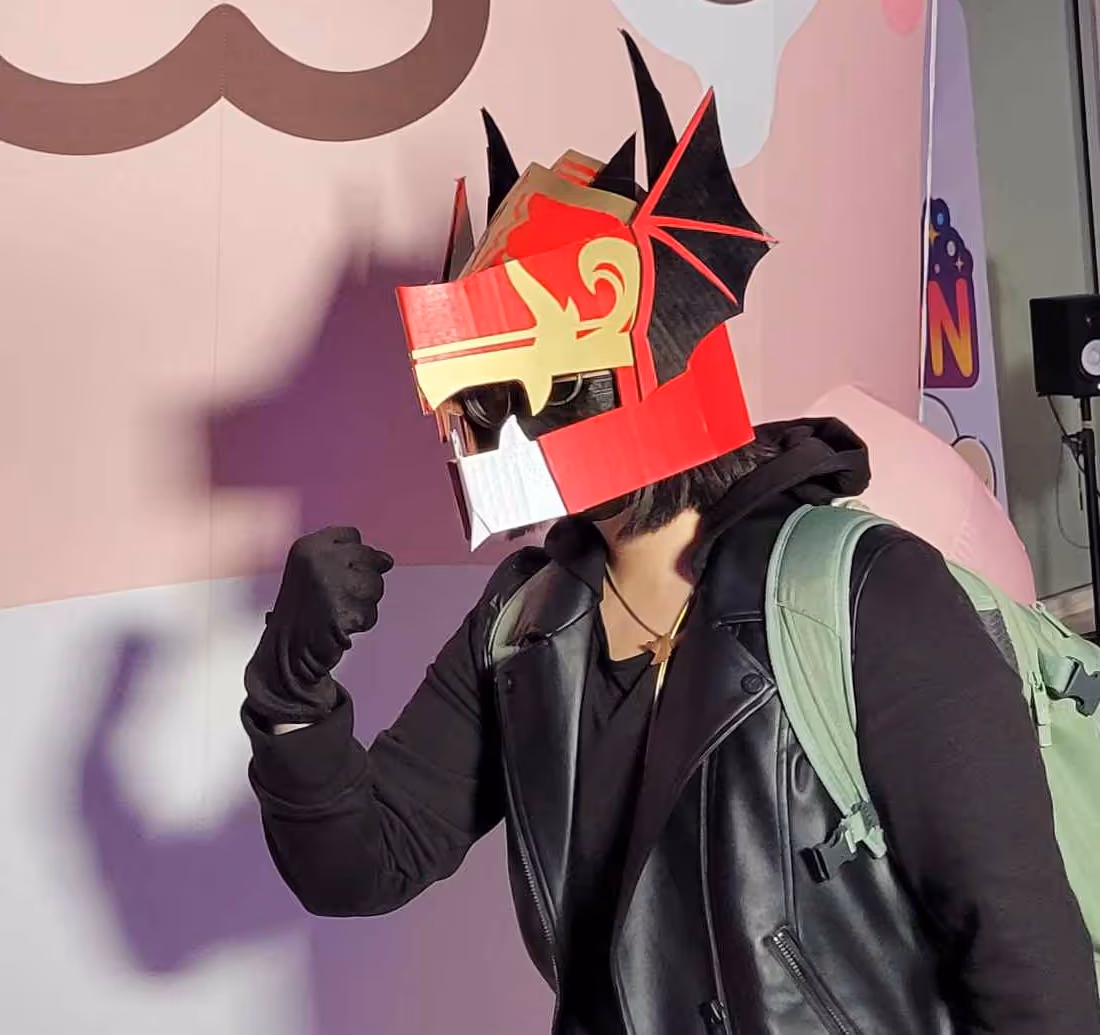 Me posing with the helmet.