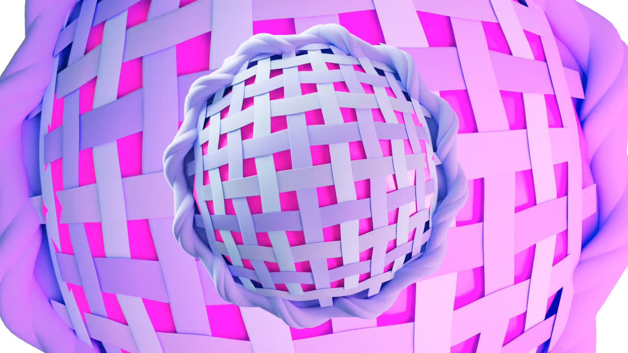 A 3D render of two blue-colored pies, with one much larger in the background.