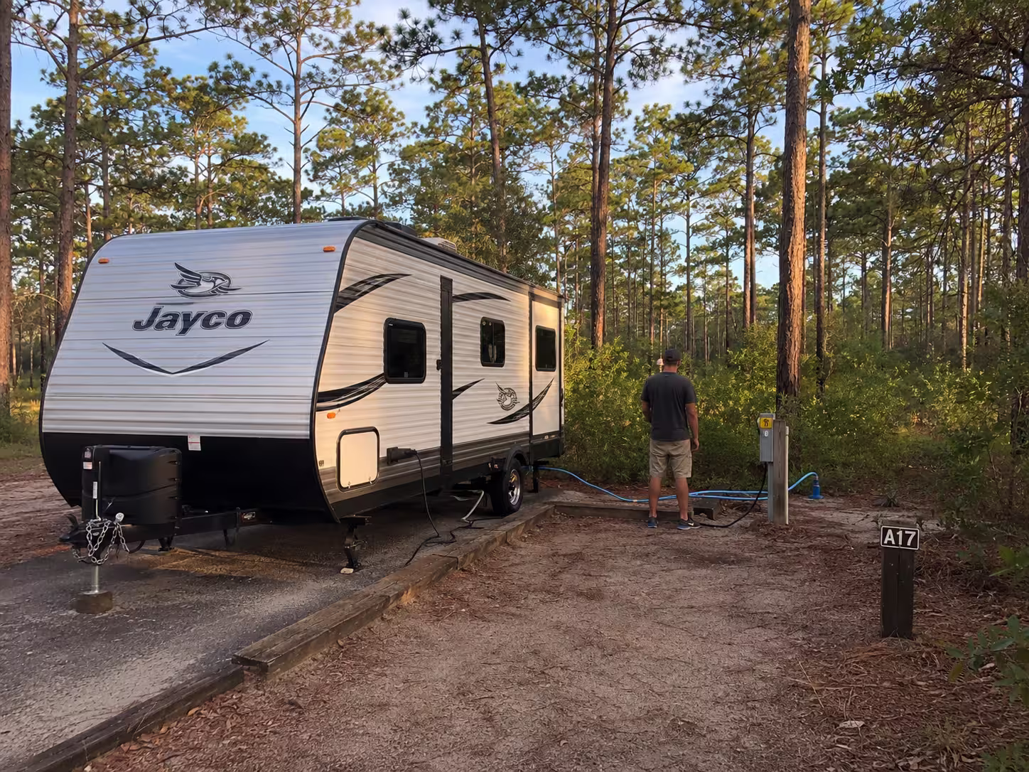 Camper set up at Withlacoochee State Forest campsite