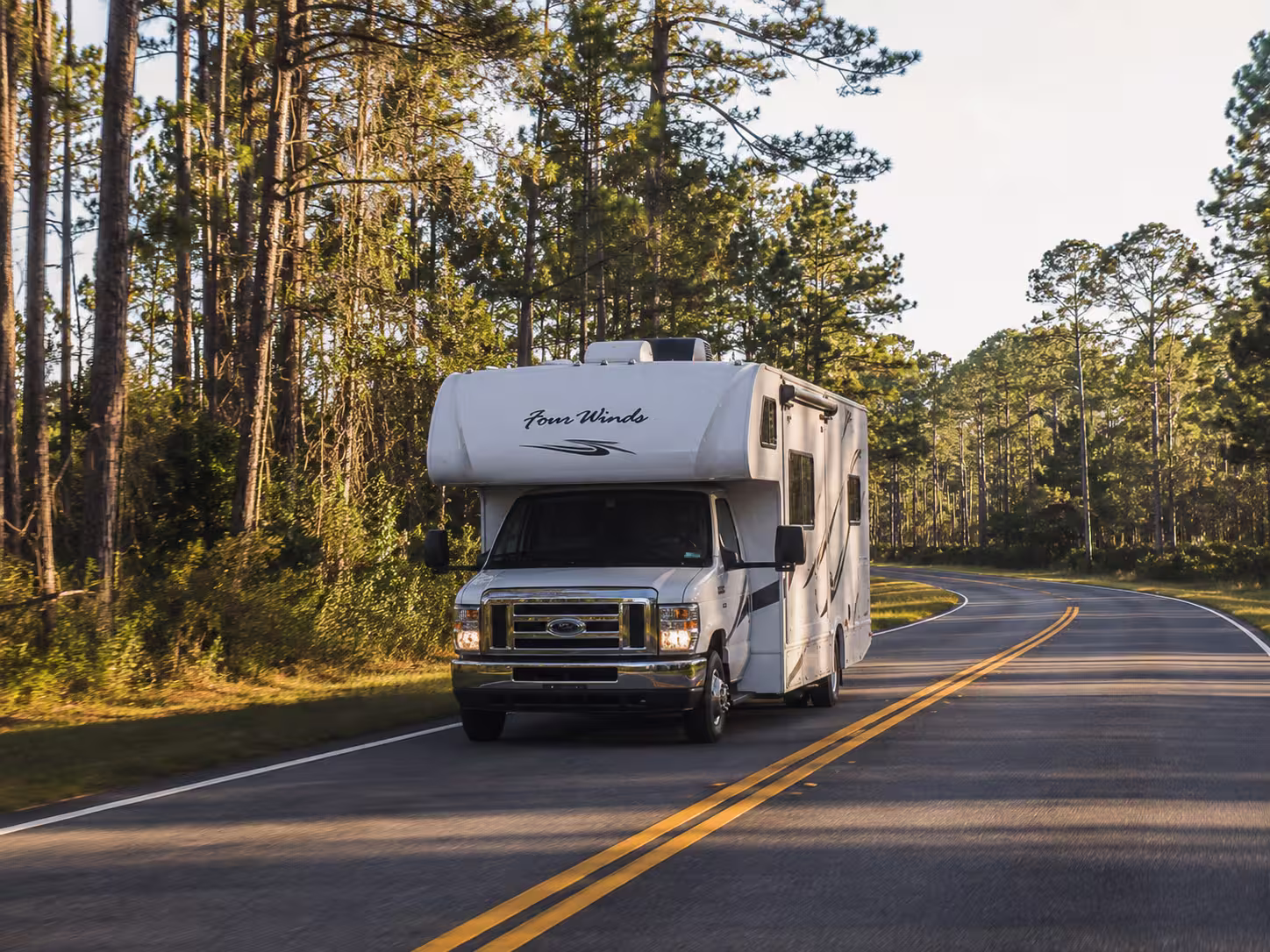 Class C motorhome on a road near Brooksville, FL