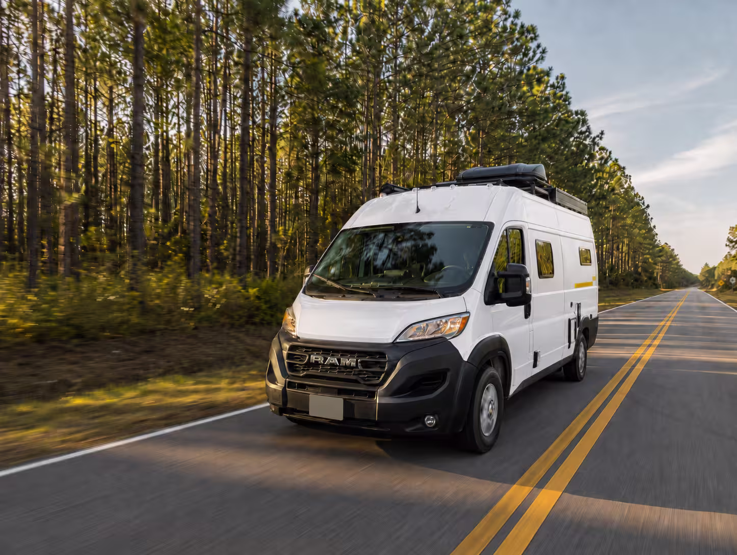 Class B motorhome driving near Brooksville, FL