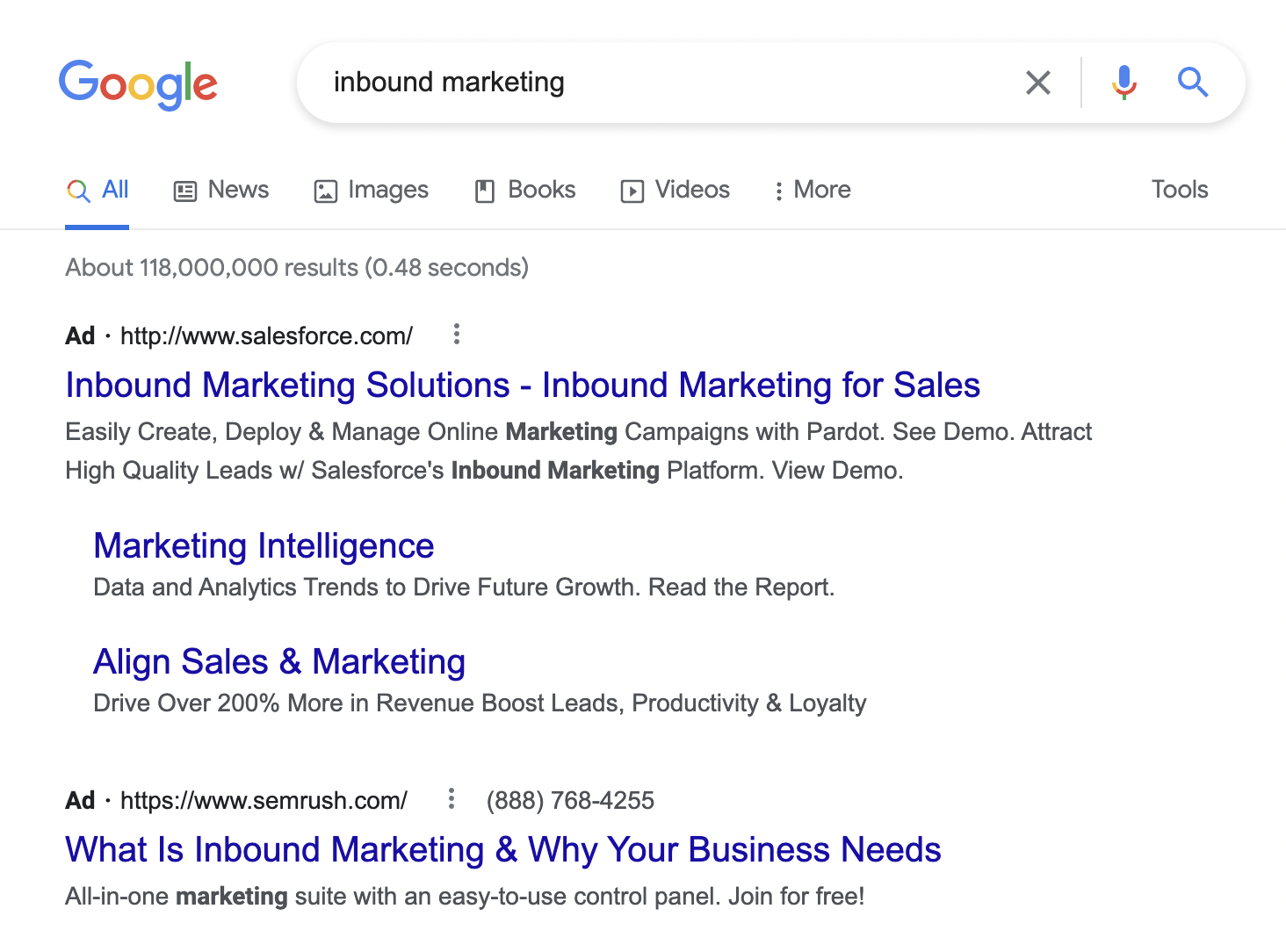 Paid marketing example