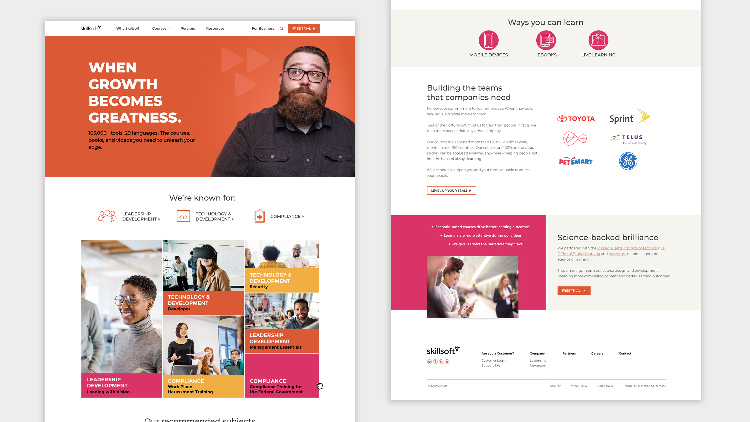 Skillsoft work homepage screens2 v2