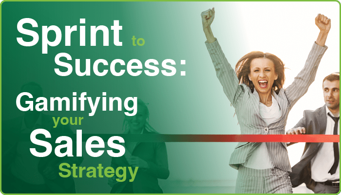 Sprint to Success: Gamifying Your Sales Strategy; business woman crossing finishline