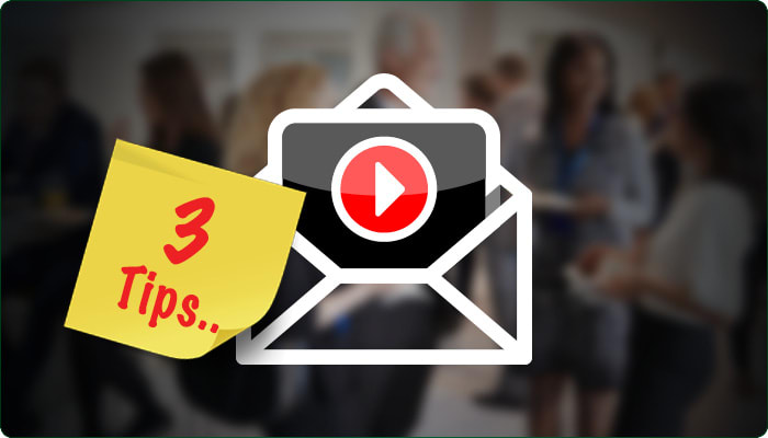 open email icon with a yellow sticky note attached that says 3 tips