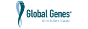 Global Genes logo with a blue stylized gene ribbon and tagline Allies for Rare Diseases.