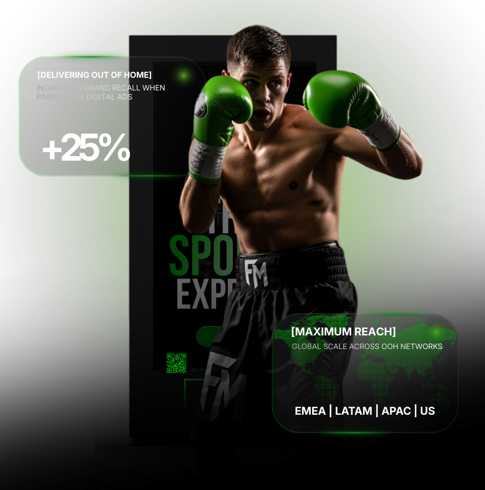 Digital out-of-home and in-stadium advertising example demonstrating Finovation Media’s real-world sports marketing activations.